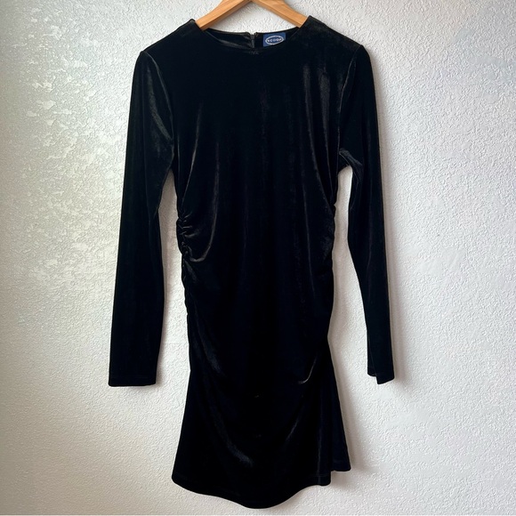 Scoop Formal Festive Black Velvet Long Sleeve Elegant Mini Dress Size M (8-10) - Picture 1 of 7